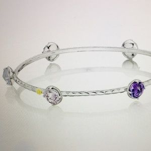 Tacori Bangle Bracelet featuring Amethyst, Rose Amethyst & White Chalcedony